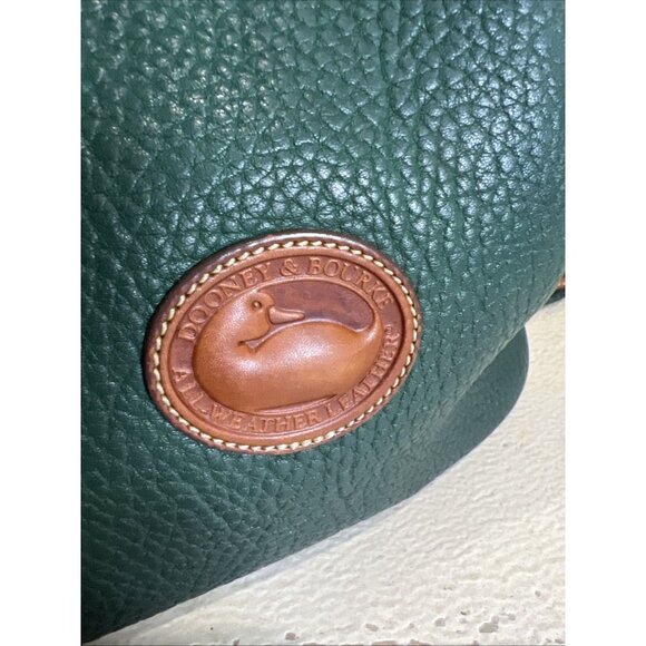 Vintage Dooney & Bourke Green All Weather Pebbled Leather Drawstring Bucket Bag - Picture 16 of 16